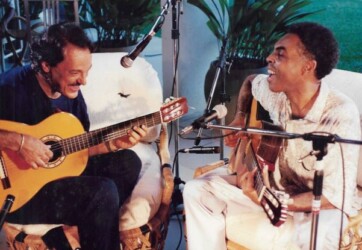 Toquinho e Gilberto Gil, em "Toquinho- 30 Anos de Música", de 1995 (Créditos: Dimas Schittini) Toquinho e Gilberto Gil, em "Toquinho- 30 Anos de Música", de 1995 (Créditos: Dimas Schittini)